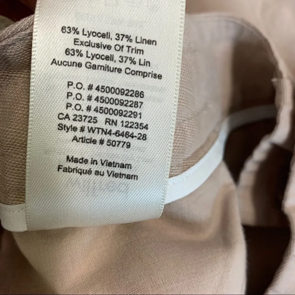 ARITZIA Wilfred Allant Tan Brown Linen pants in Nutmeg drawstring Sz 0🔥